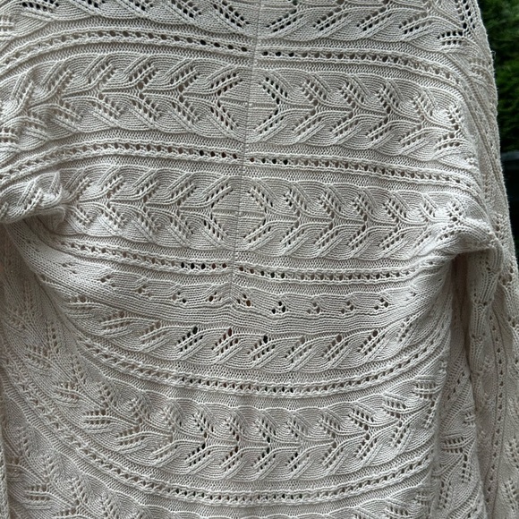 CAbi Cable Knit Cotton Cream Sweater - Picture 7 of 11